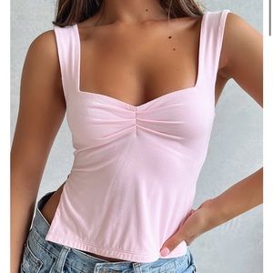 NWT WHITE FOX BOUTIQUE TAKING OFF TOP BABY PINK